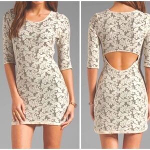 Lovers + Friends Revolve Women’s Sway Lace Bodycon Dress Cream Size‎ Small